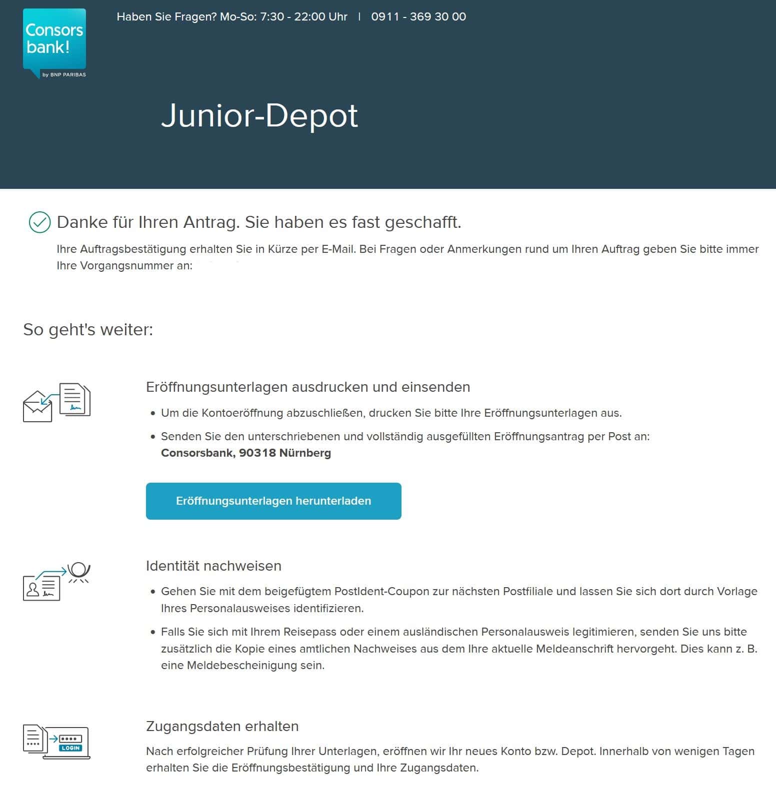 Consorsbank junior-Depot Eröffnen Unterlagen