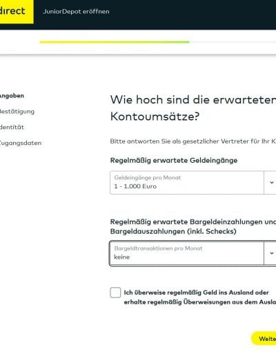 Comdirect Junior Depot eröffnen Angaben Kontoumsätze