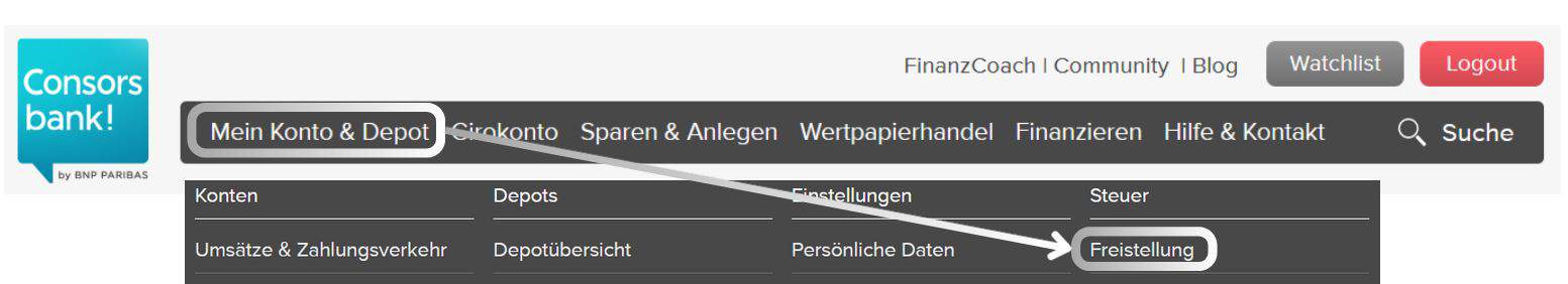Consorsbank Freistellungsauftrag