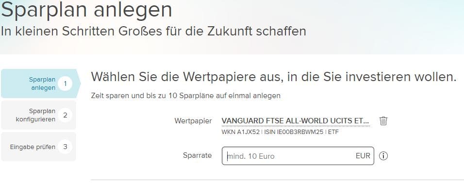 Consorsbank Sparplan ETF