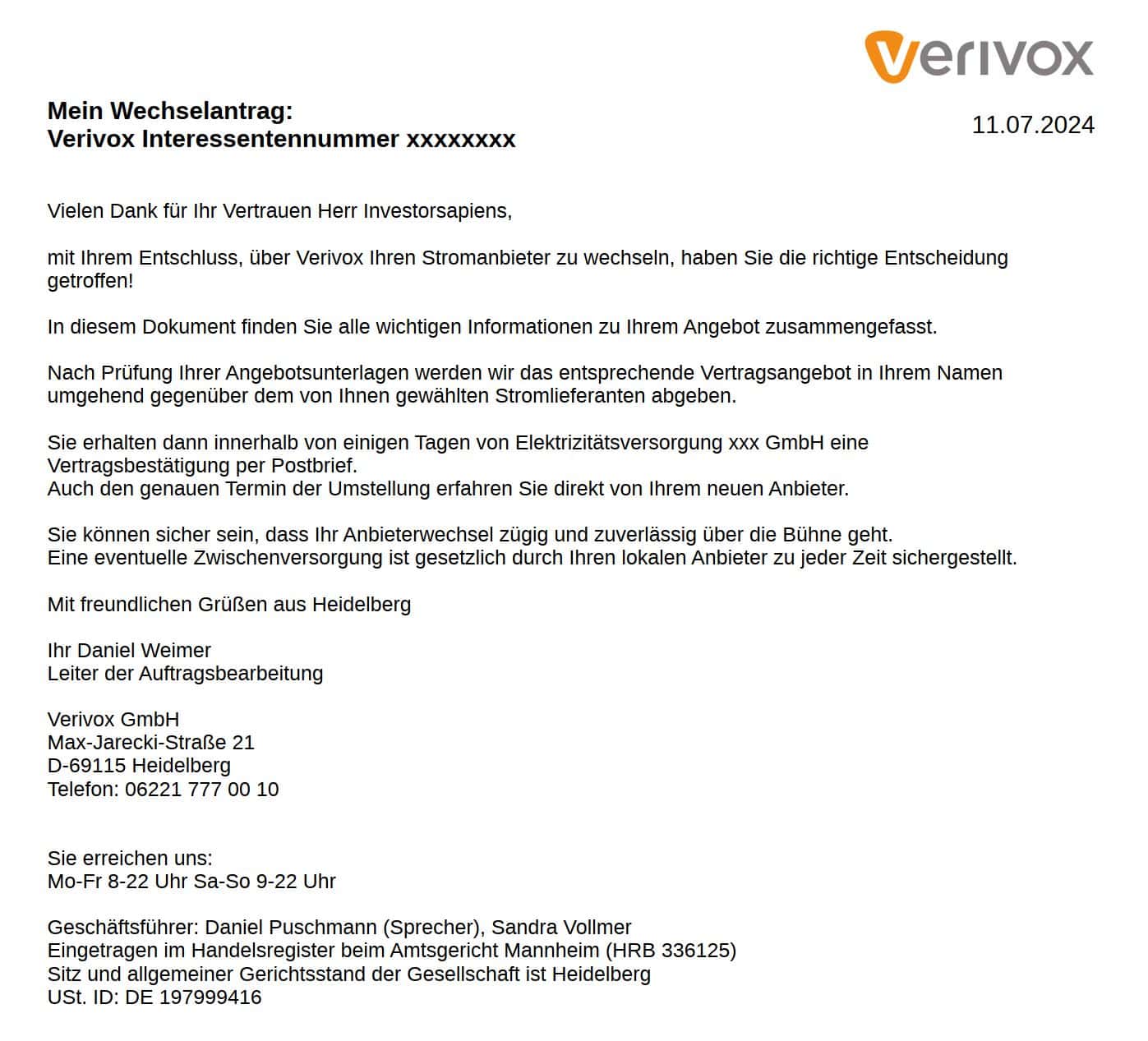Verivox onlineabschluss stromvergleich