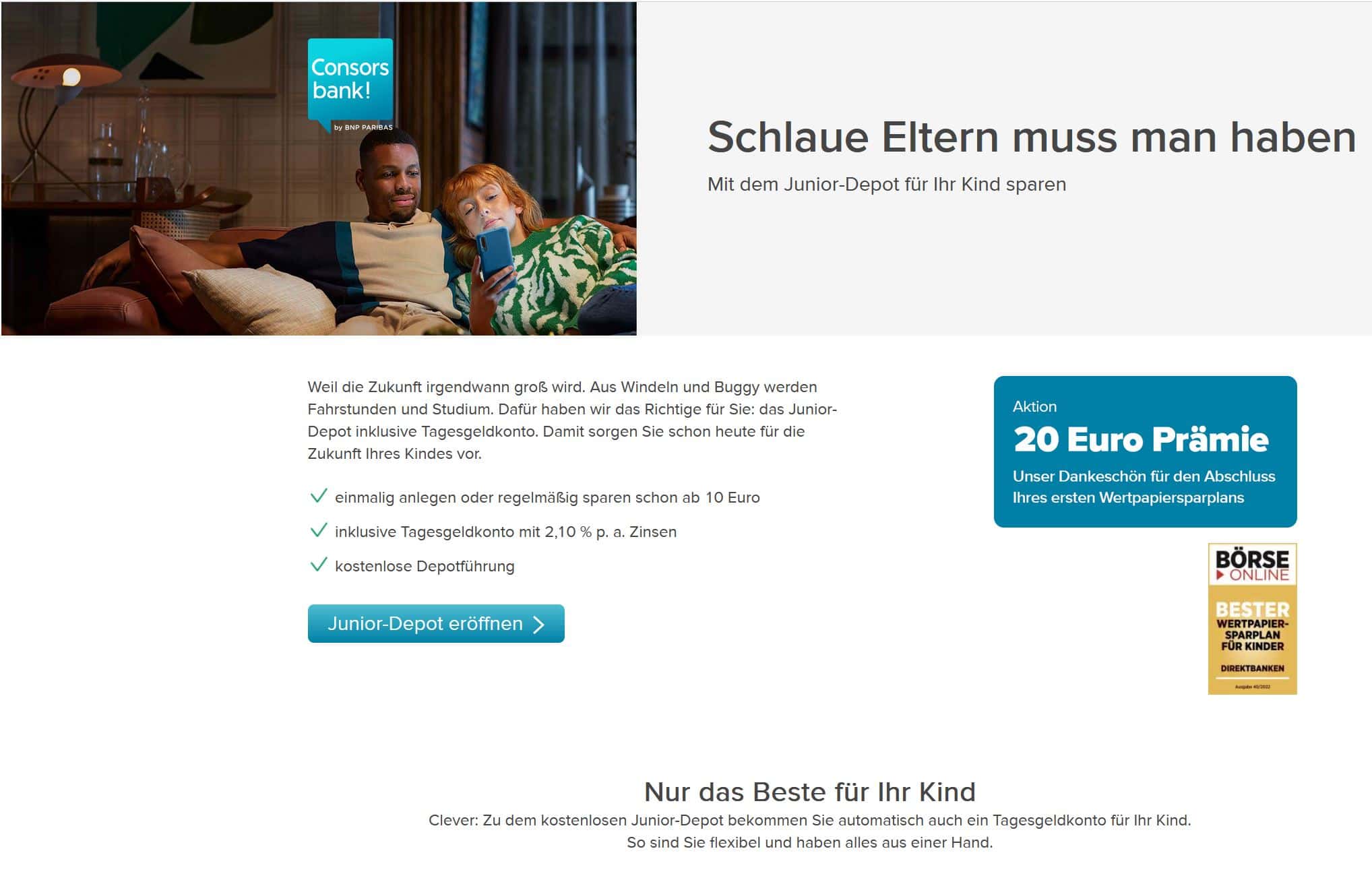 consorsbank junior-depot eröffnen