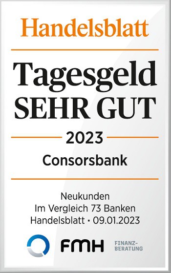 cosnsorsbank auszeichnung handelsblatt tagesgeld